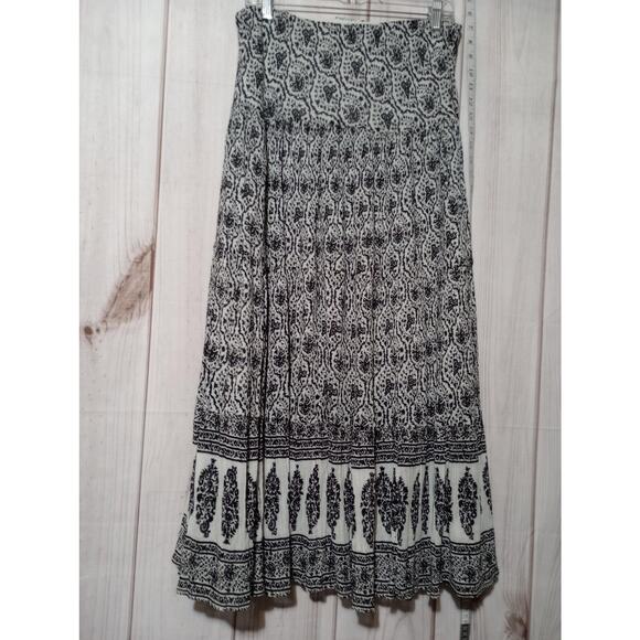 Chaps Skirt Womens Medium Boho Paisley Print Maxi Summer India Flowy Casual - Picture 4 of 7